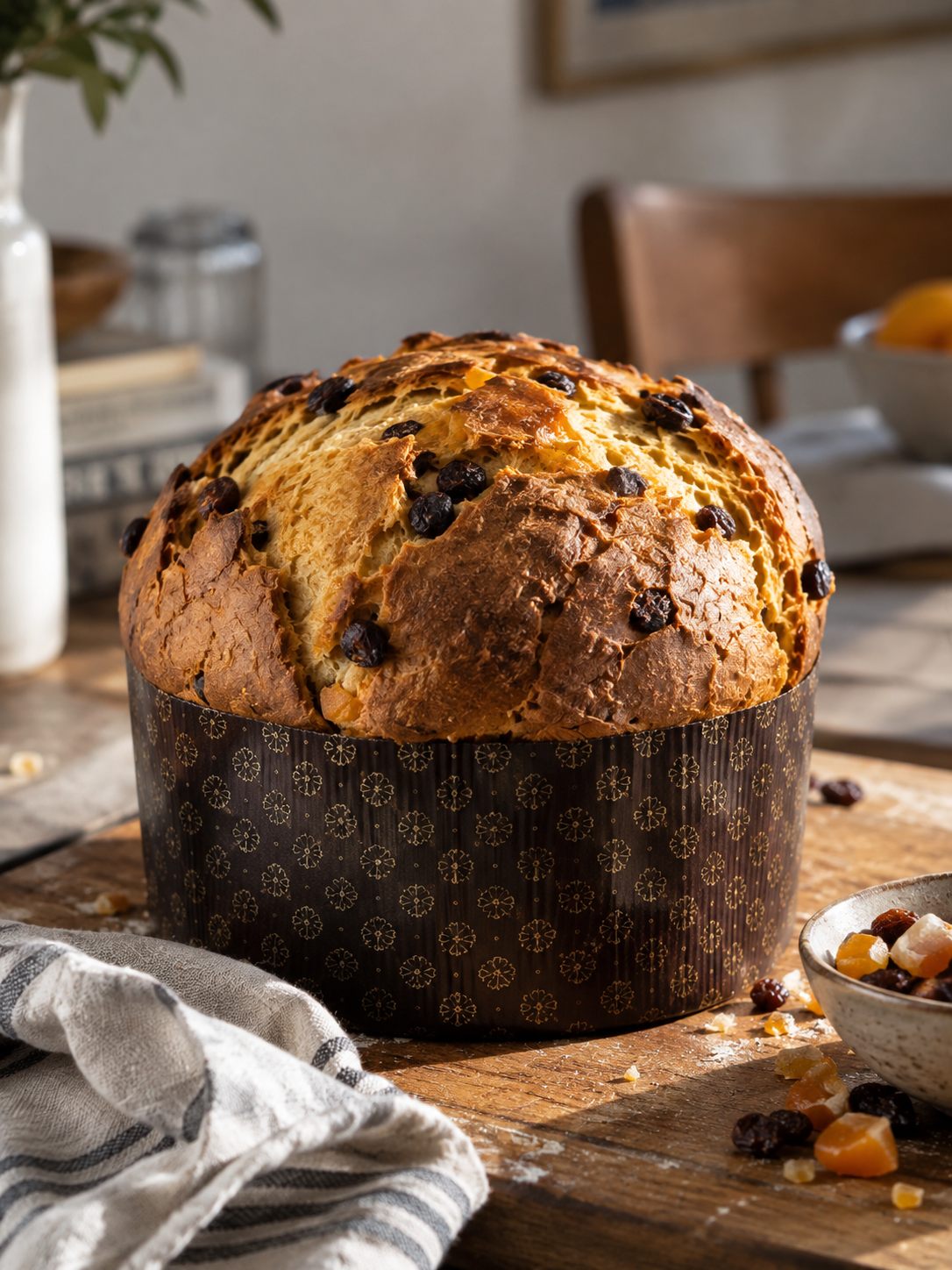 Panettone classico con uvetta e canditi